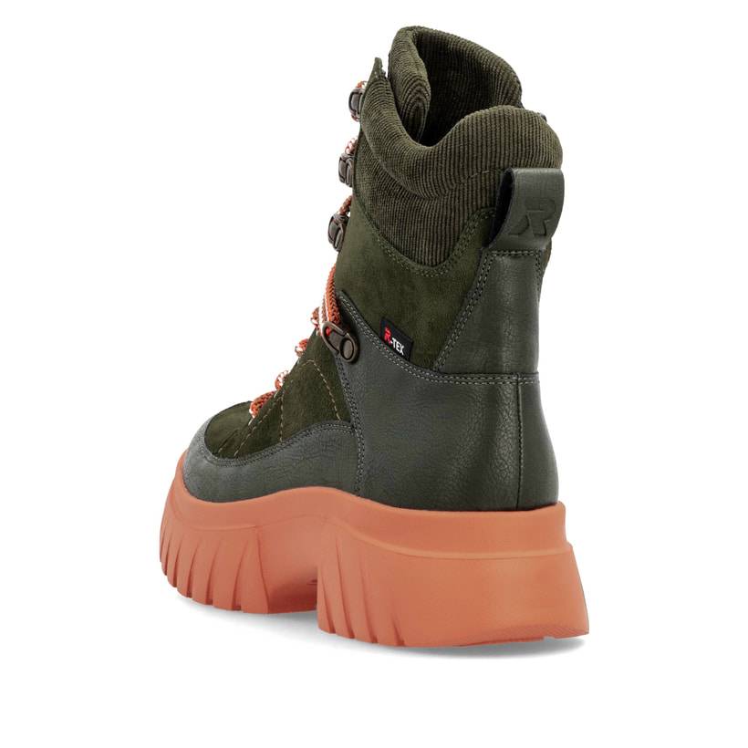 Rieker Artikelnummer W1871-54 Rieker Damen Schnürstiefel khaki-glutorange Neueste Stile