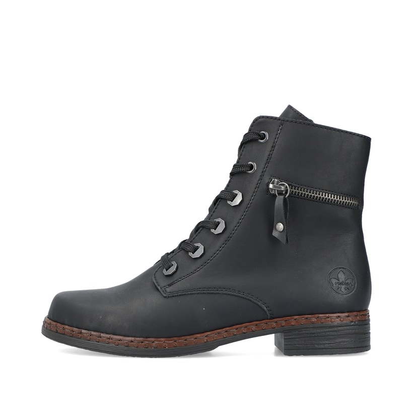 Rieker Artikelnummer 75142-01 Rieker Damen Schnürstiefel carbonschwarz Letzter Tag