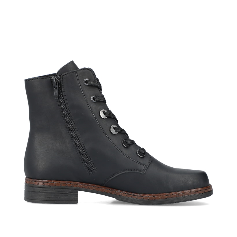 Rieker Artikelnummer 75142-01 Rieker Damen Schnürstiefel carbonschwarz Letzter Tag