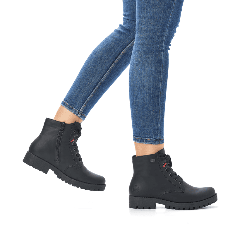 Rieker Artikelnummer 785M1-00 Rieker Damen Schnürstiefel mattschwarz Sonderangebot der Fabrik
