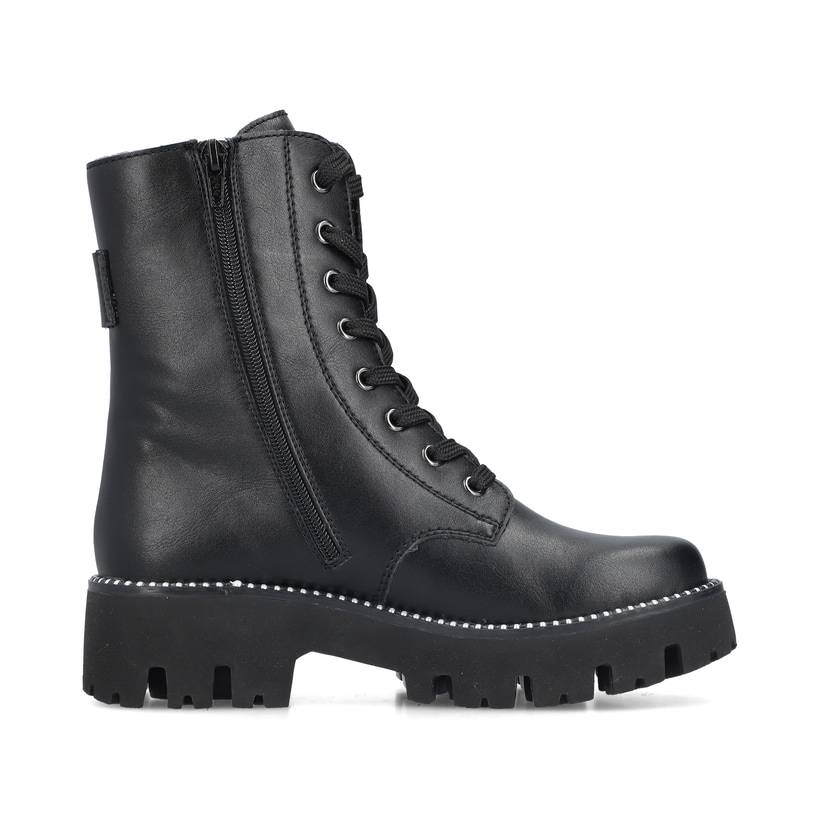 Rieker Artikelnummer Y3354-00 Rieker Damen Schnürstiefel mattschwarz 50% Rabatt mit kostenlosem Versand