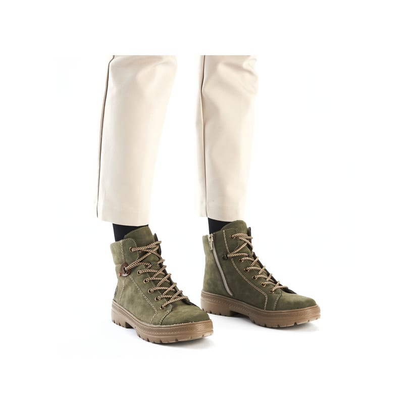 Rieker Artikelnummer N0030-54 Rieker Damen Schnürstiefel kaktusgrün Clearance-Verkauf