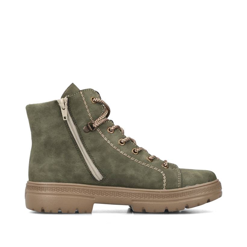 Rieker Artikelnummer N0030-54 Rieker Damen Schnürstiefel kaktusgrün Clearance-Verkauf