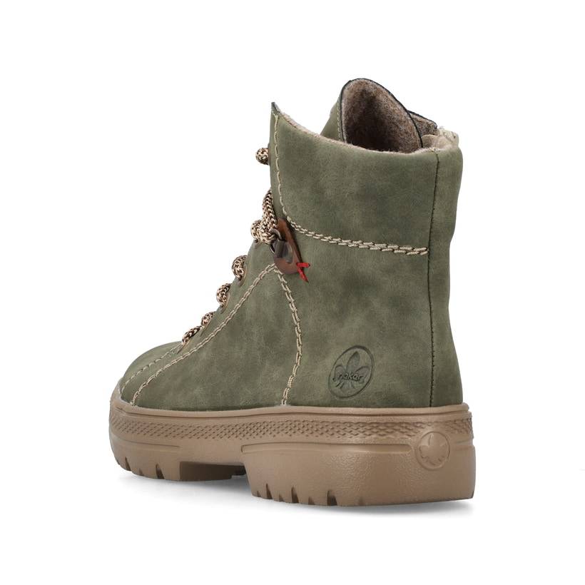 Rieker Artikelnummer N0030-54 Rieker Damen Schnürstiefel kaktusgrün Clearance-Verkauf