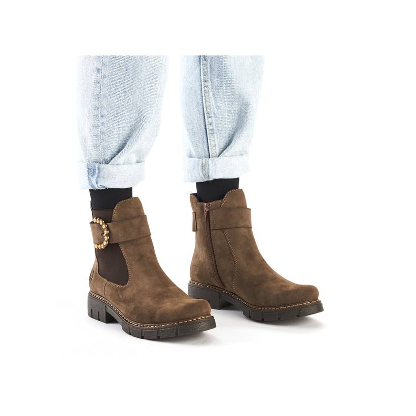 Rieker Artikelnummer Z3564-25 Rieker Damen Chelsea Boots beigebraun Fabrikverkauf