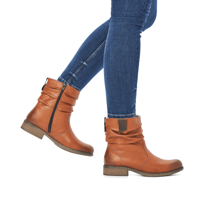 Rieker Artikelnummer Z4180-22 Rieker Damen Kurzstiefel karamellbraun Fabrikpreis