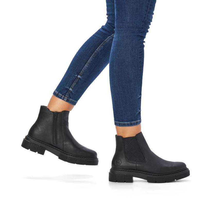 Rieker Artikelnummer M3854-00 Rieker Damen Chelsea Boots graphitschwarz Günstig kaufen