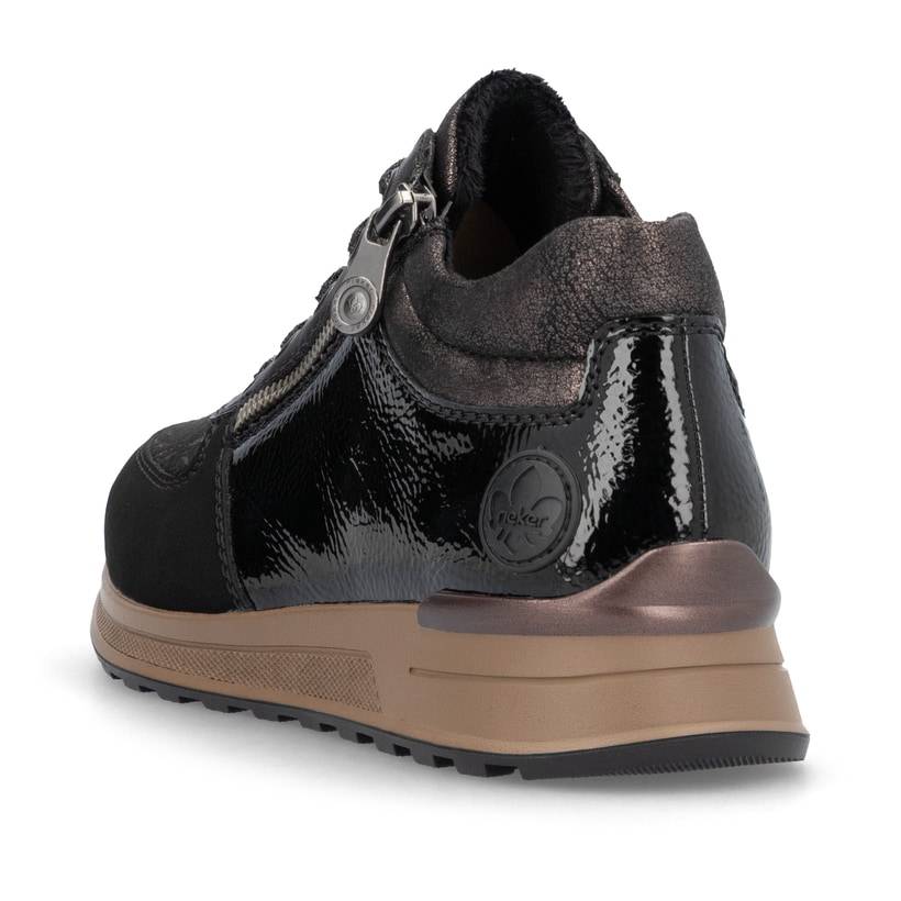 Rieker Artikelnummer N1407-00 Rieker Damen Schnürschuhe asphaltschwarz Großer Ausverkauf