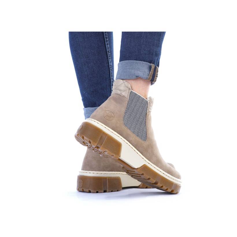 Rieker Artikelnummer X8674-64 Rieker Damen Chelsea Boots cremebeige Flash Sale