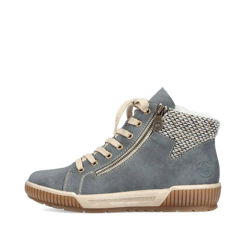 Rieker Artikelnummer N0709-14 Rieker Damen Schnürschuhe blaugrau