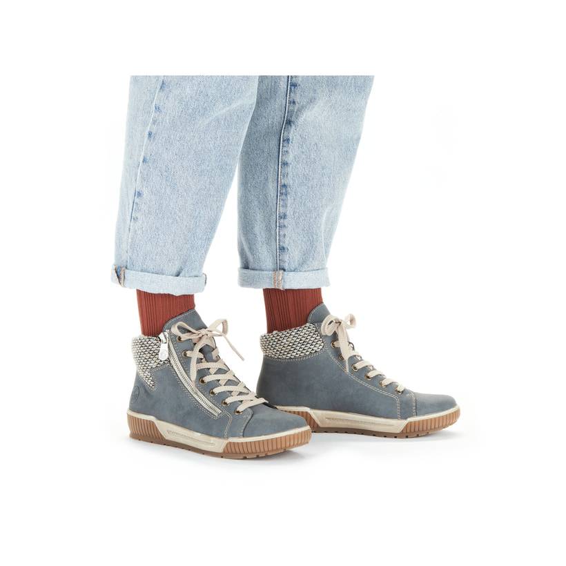 Rieker Artikelnummer N0709-14 Rieker Damen Schnürschuhe blaugrau Weihnachtsangebot