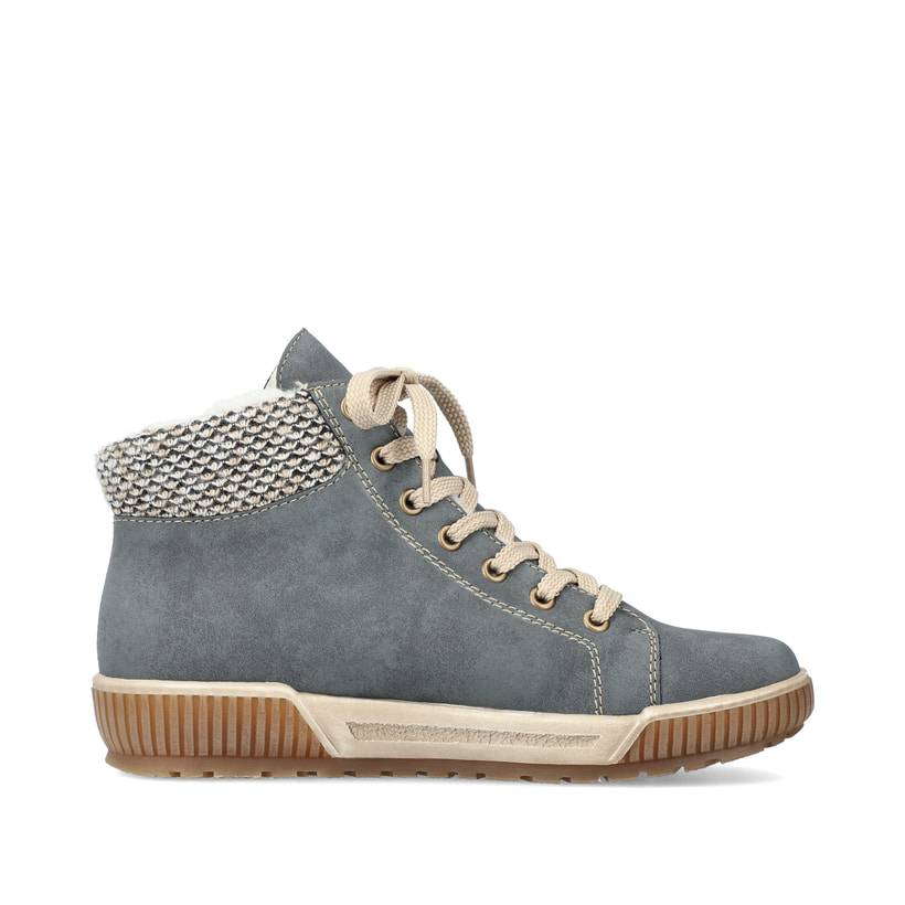 Rieker Artikelnummer N0709-14 Rieker Damen Schnürschuhe blaugrau Weihnachtsangebot