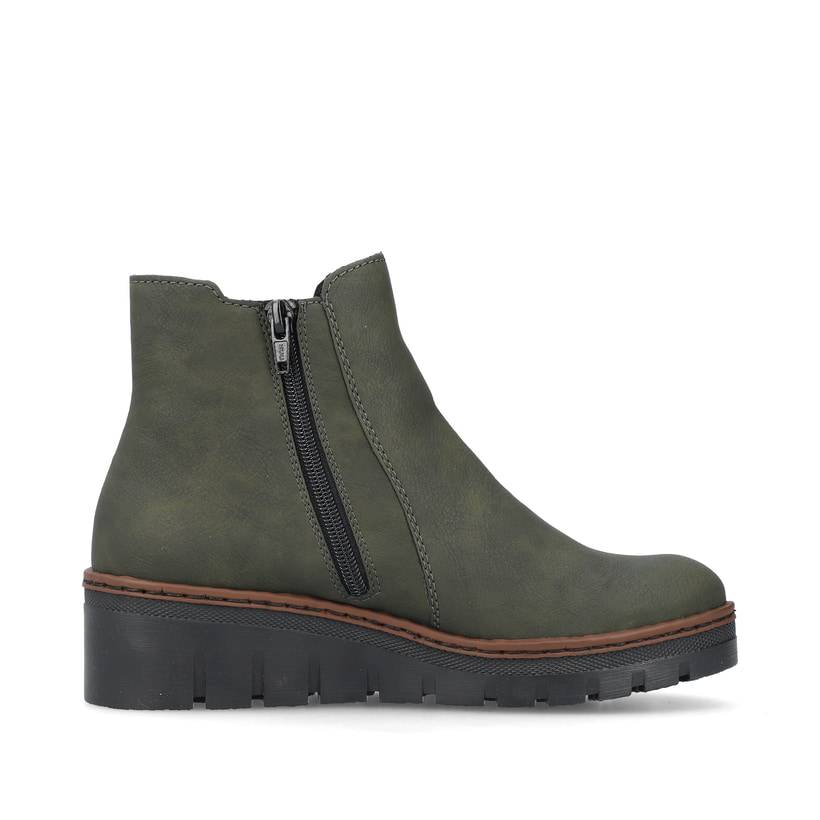 Rieker Artikelnummer X9172-54 Rieker Damen Chelsea Boots graugrün-schwarz Tiefpreis
