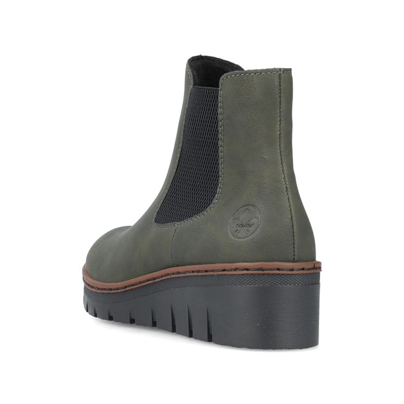 Rieker Artikelnummer X9172-54 Rieker Damen Chelsea Boots graugrün-schwarz Tiefpreis