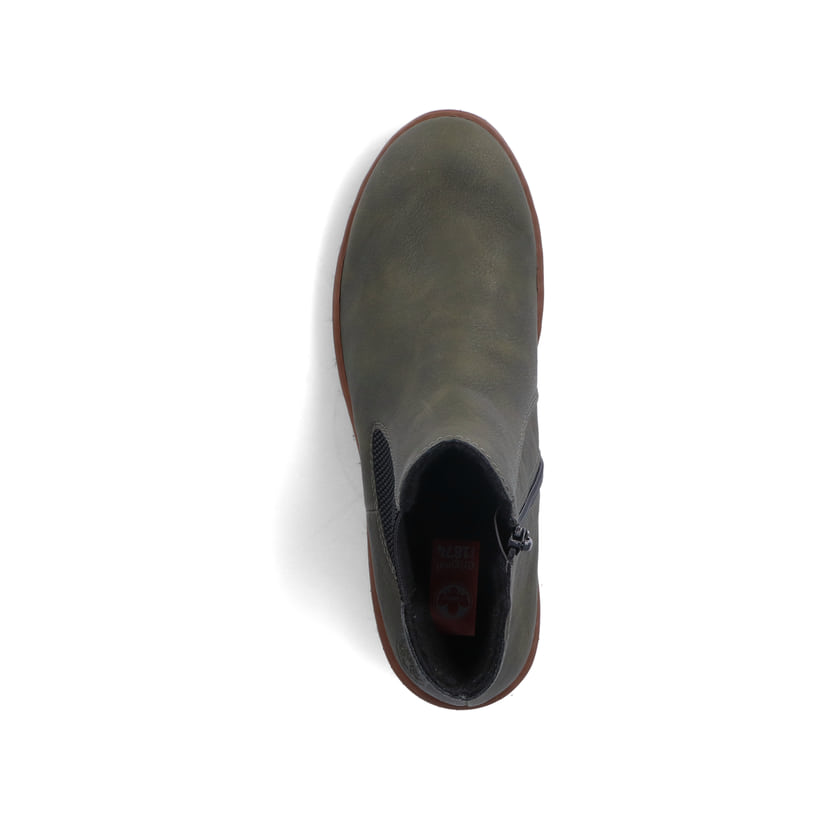 Rieker Artikelnummer X9172-54 Rieker Damen Chelsea Boots graugrün-schwarz Tiefpreis
