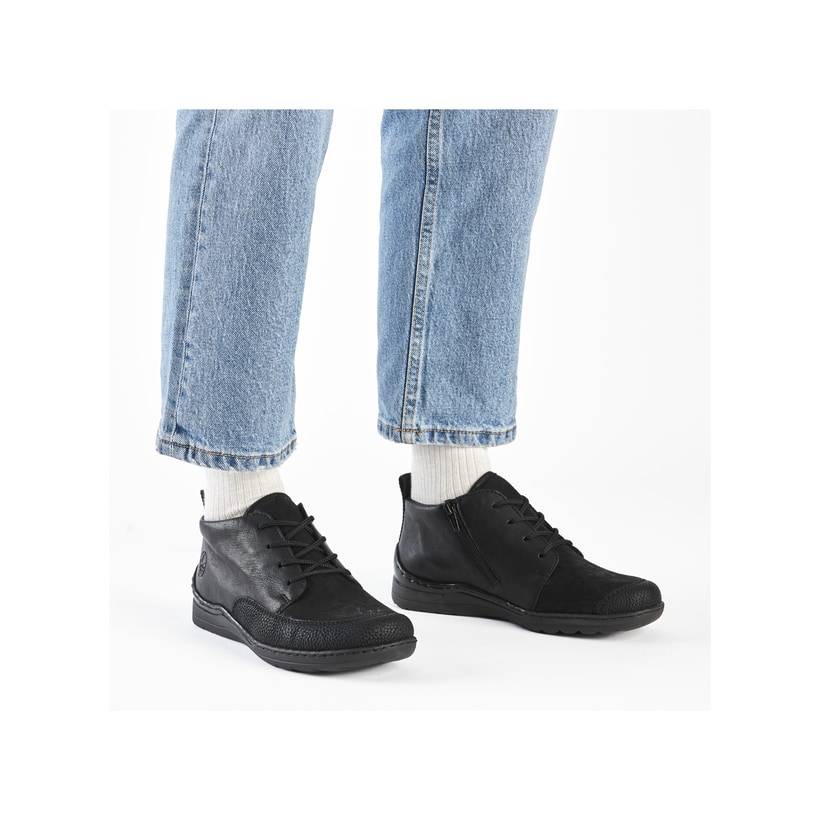 Rieker Artikelnummer 48922-00 Rieker Damen Schnürschuhe urbanschwarz Letzter Tag