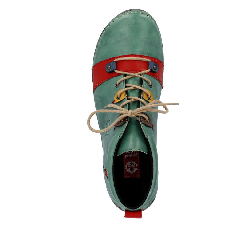 Rieker Artikelnummer 52507-52 Rieker Damen Schnürschuhe smaragdgrün Zeitbegrenzte Promotion