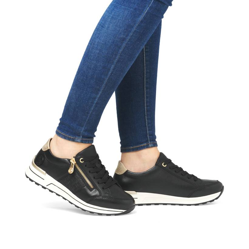 Rieker Artikelnummer N1406-00 Rieker Damen Sneaker Low tiefschwarz-gold Bis zu 65% Rabatt