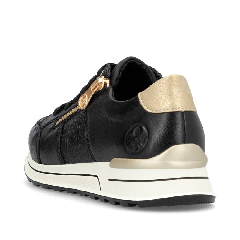 Rieker Artikelnummer N1406-00 Rieker Damen Sneaker Low tiefschwarz-gold Bis zu 65% Rabatt