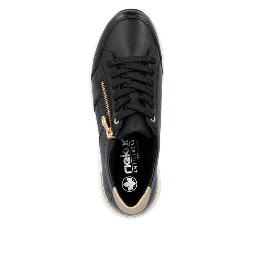 Rieker Artikelnummer N1406-00 Rieker Damen Sneaker Low tiefschwarz-gold Bis zu 65% Rabatt