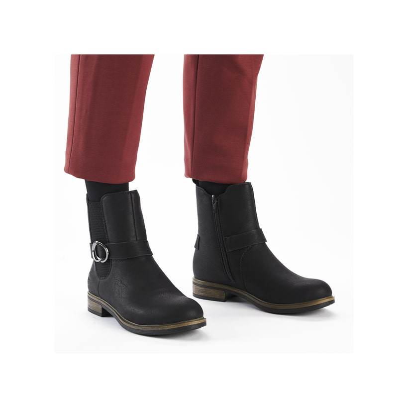 Rieker Artikelnummer 72252-00 Rieker Damen Stiefeletten asphaltschwarz Vierteljährliche Förderung