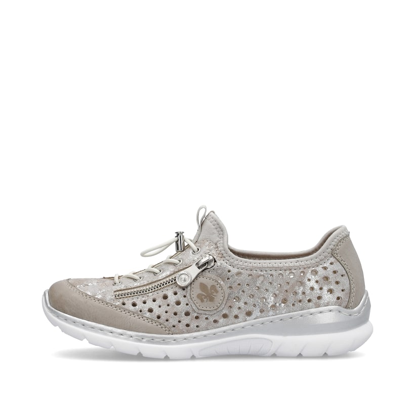 Rieker Artikelnummer L32P6-90 Rieker Damen Slipper beige-metallic