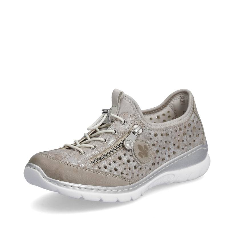 Rieker Artikelnummer L32P6-90 Rieker Damen Slipper beige-metallic Bis zu 55% Rabatt