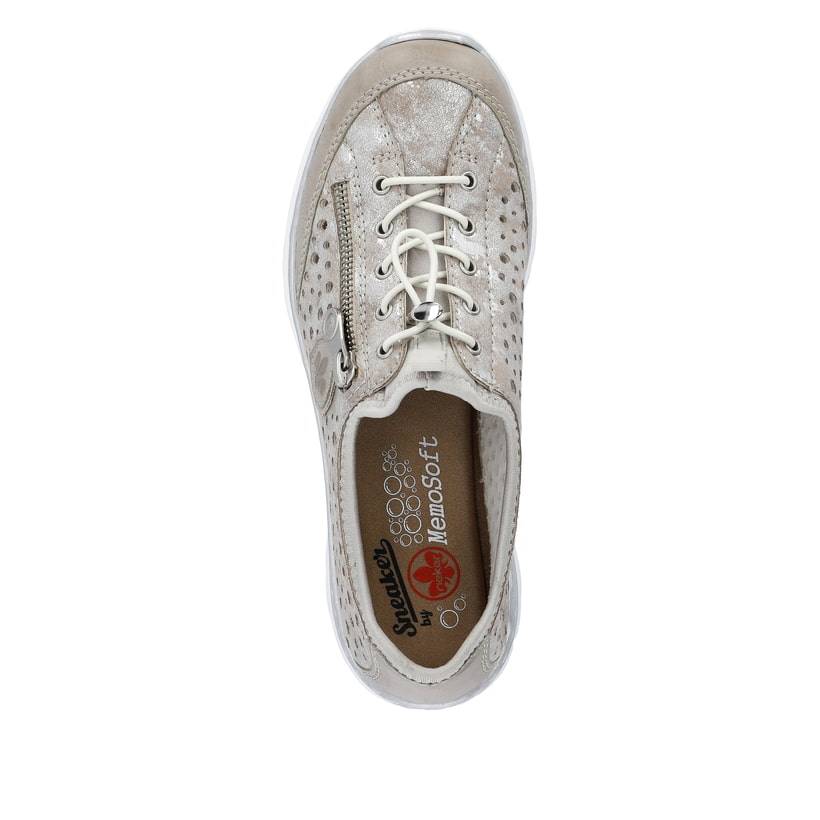 Rieker Artikelnummer L32P6-90 Rieker Damen Slipper beige-metallic Bis zu 55% Rabatt