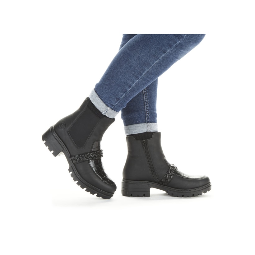 Rieker Artikelnummer 76874-02 Rieker Damen Chelsea Boots nachtschwarz Nur noch ein Tag übrig