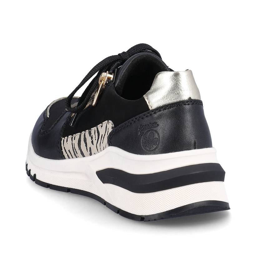 Rieker Artikelnummer M6616-00 Rieker Damen Sneaker Low urbanschwarz-gold-zebra Black Friday Preise