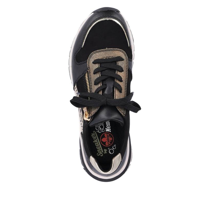 Rieker Artikelnummer M6616-00 Rieker Damen Sneaker Low urbanschwarz-gold-zebra Black Friday Preise