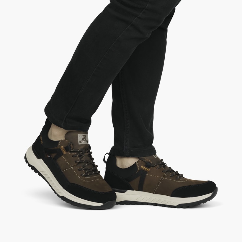 Rieker Artikelnummer U0100-22 Rieker Herren Sneaker Low holzbraun-schwarz Hotsell