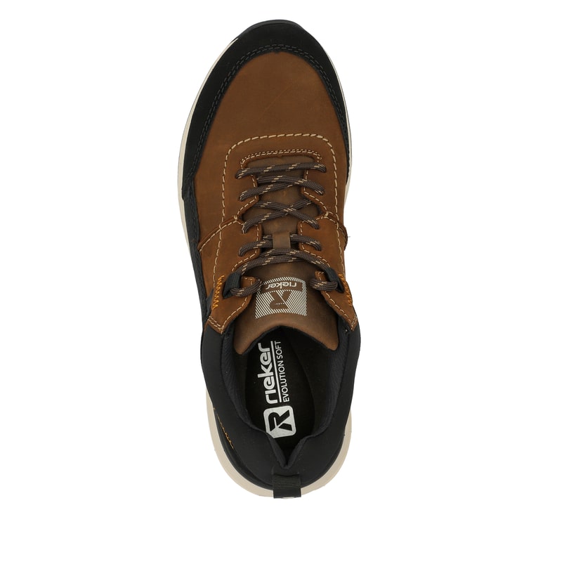 Rieker Artikelnummer U0100-22 Rieker Herren Sneaker Low holzbraun-schwarz Hotsell
