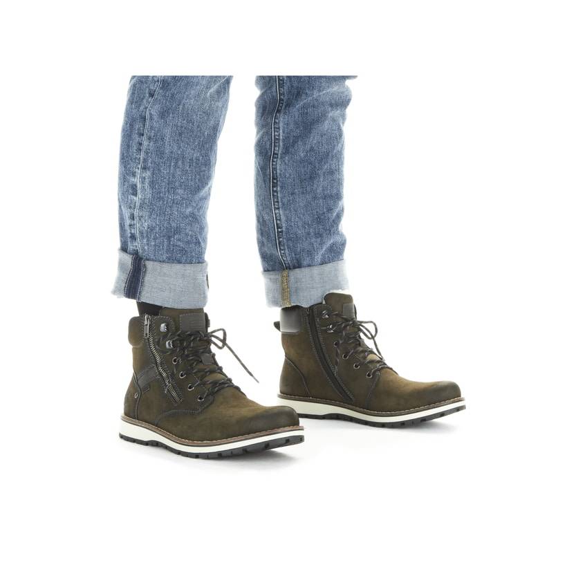 Rieker Artikelnummer 38425-54 Rieker Herren Schnürstiefel olivgrün Sonderangebot
