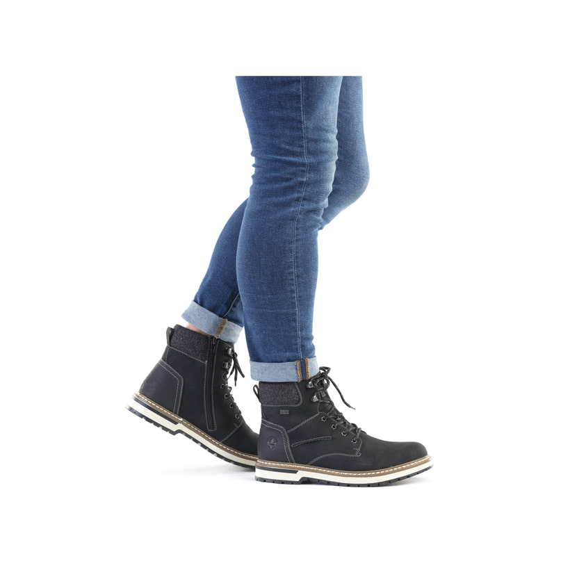 Rieker Artikelnummer F3832-00 Rieker Herren Schnürstiefel asphaltschwarz Versandkostenfrei