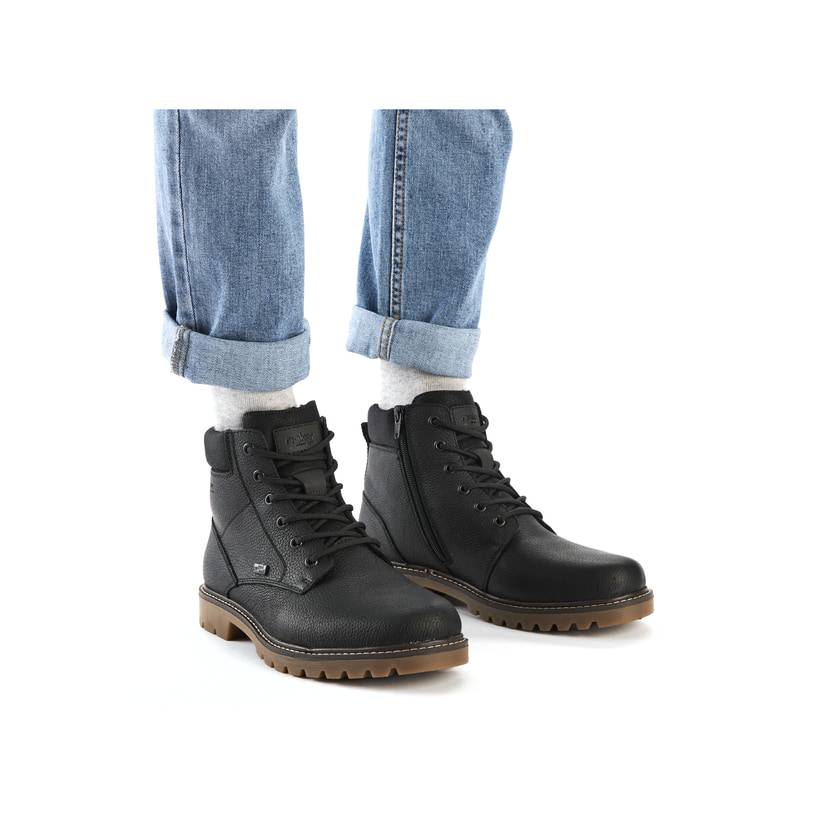 Rieker Artikelnummer 38842-00 Rieker Herren Schnürstiefel graphitschwarz Vatertagsangebot