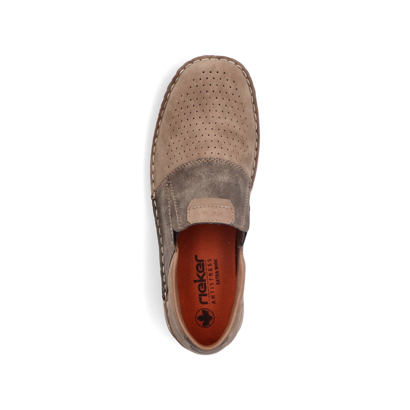 Rieker Artikelnummer 05455-64 Rieker Herren Slipper hellbeige-steingrau Blitzangebot