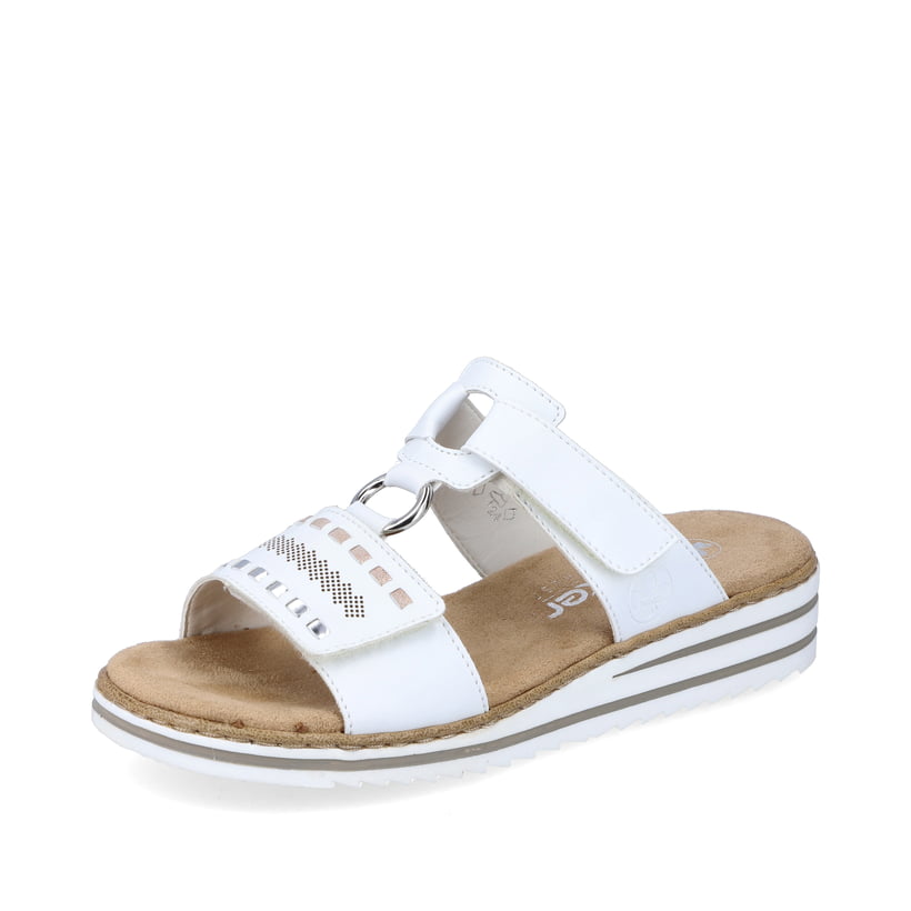 Rieker Artikelnummer V0636-80 Rieker Damen Pantoletten kristallweiss Wochenangebot