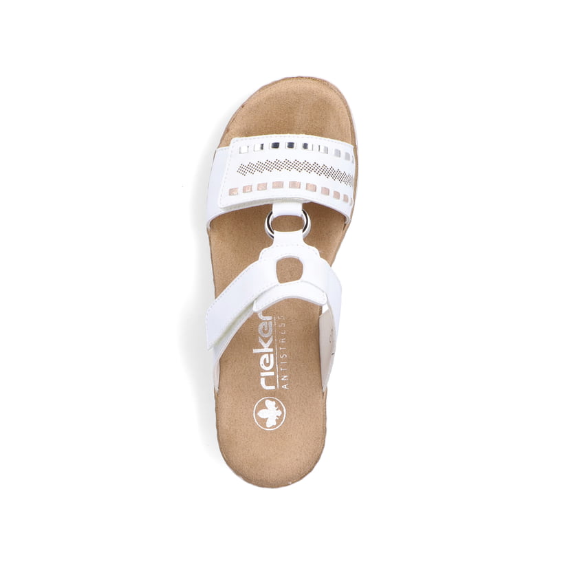 Rieker Artikelnummer V0636-80 Rieker Damen Pantoletten kristallweiss Wochenangebot