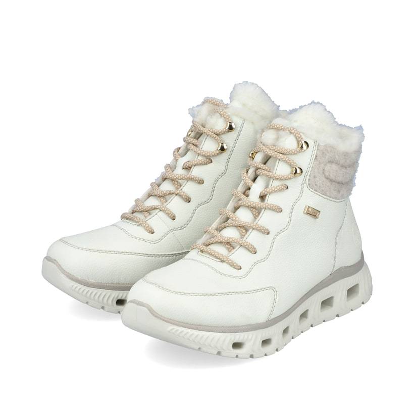 Rieker Artikelnummer M6010-80 Rieker Damen Schnürstiefel schwanenweiß Kostenlose Rückgabe