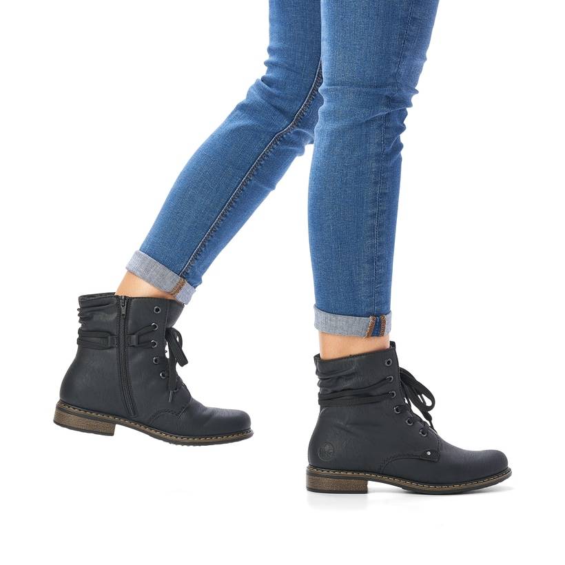 Rieker Artikelnummer 71229-02 Rieker Damen Schnürstiefel asphaltschwarz Neueste Stile