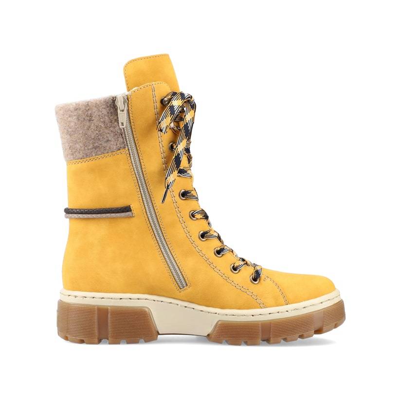 Rieker Artikelnummer X8618-68 Rieker Damen Schnürstiefel sonnenblumengelb Letzter Tag