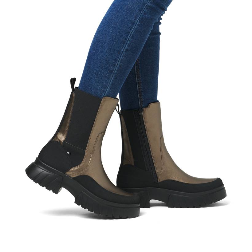 Rieker Artikelnummer W1872-90 Rieker Damen Chelsea Boots bronze-schwarz Bis zu 65% Rabatt