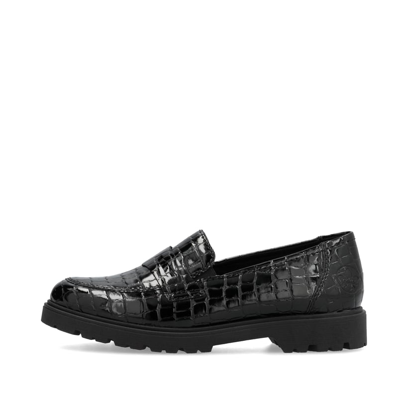 Rieker Artikelnummer 45560-03 Rieker Damen Slipper glanzschwarz Nur noch ein Tag übrig
