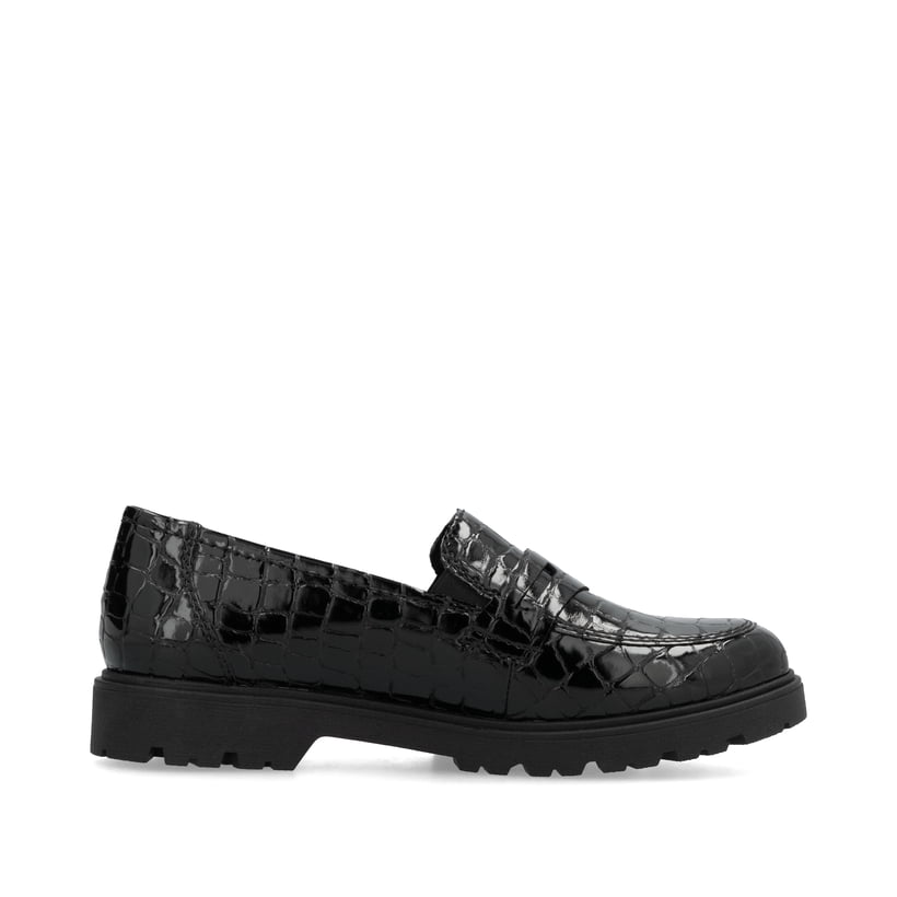 Rieker Artikelnummer 45560-03 Rieker Damen Slipper glanzschwarz Nur noch ein Tag übrig