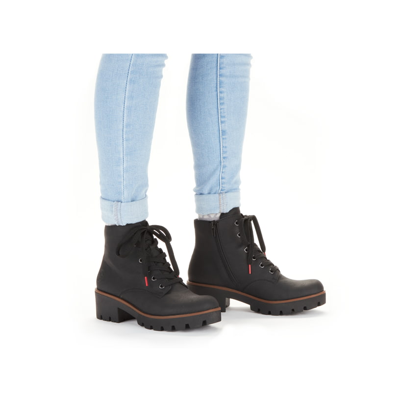 Rieker Artikelnummer 79240-00 Rieker Damen Schnürstiefel carbonschwarz Kostenloser Versand international