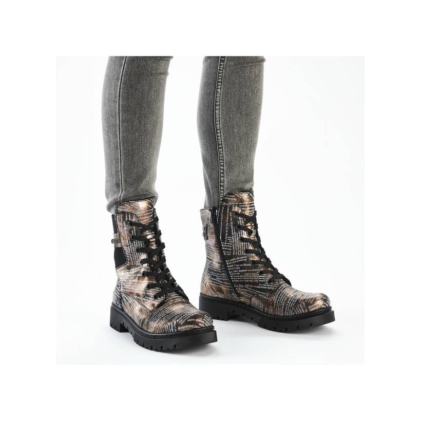 Rieker Artikelnummer Y2421-00 Rieker Damen Biker Boots rosa-orange-metallic Fabrikladen
