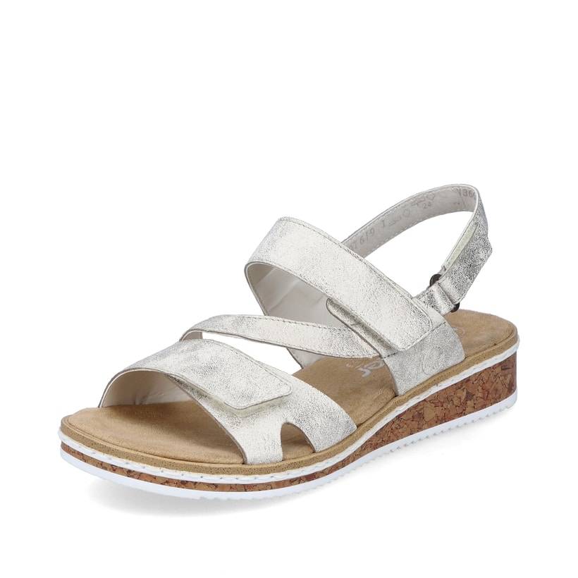 Rieker Artikelnummer V3666-60 Rieker Damen Keilsandaletten silber-metallic Im Verkauf