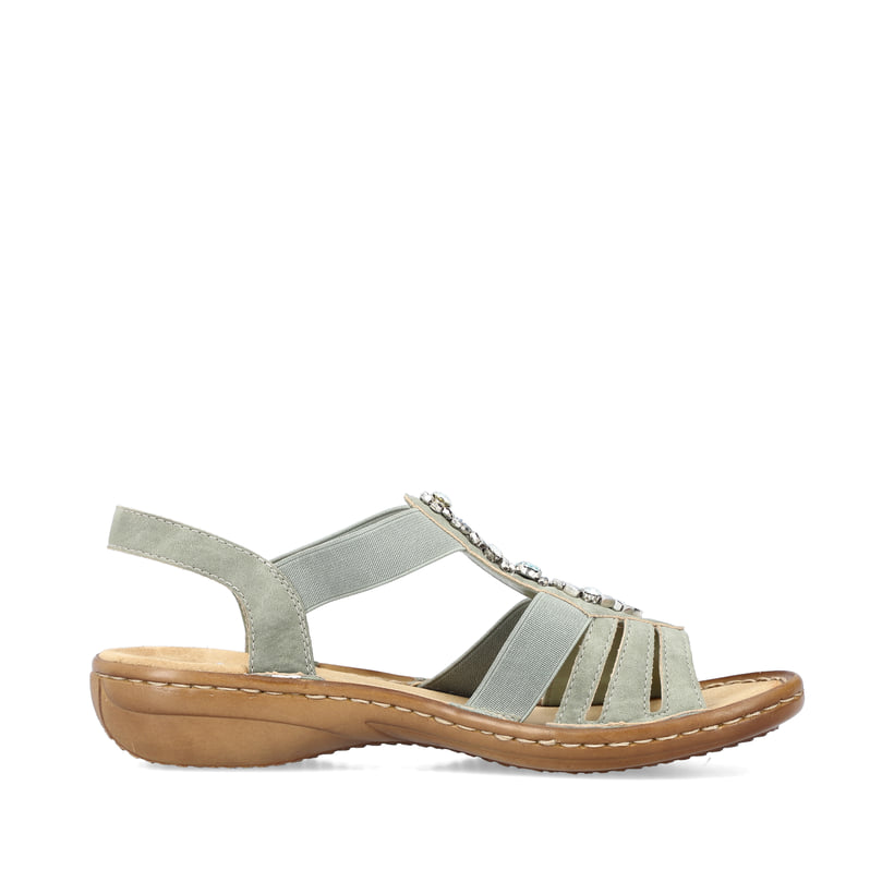 Rieker Artikelnummer 60839-52 Rieker Damen Riemchensandalen mintgrün 50% Rabatt für begrenzte Zeit