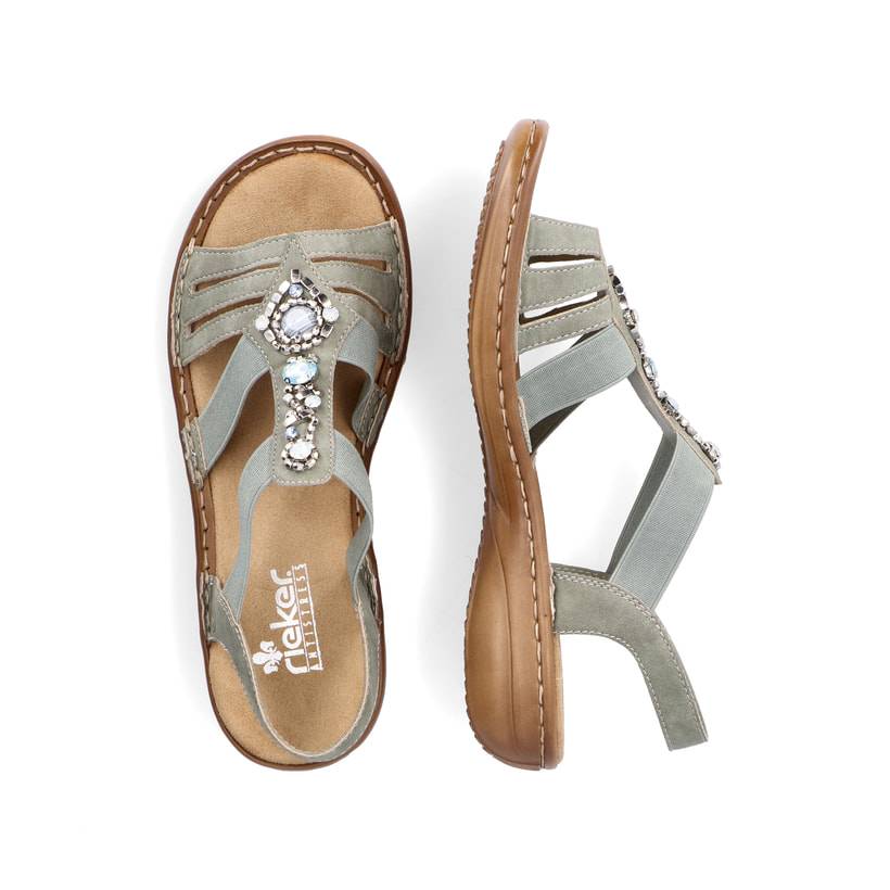 Rieker Artikelnummer 60839-52 Rieker Damen Riemchensandalen mintgrün 50% Rabatt für begrenzte Zeit